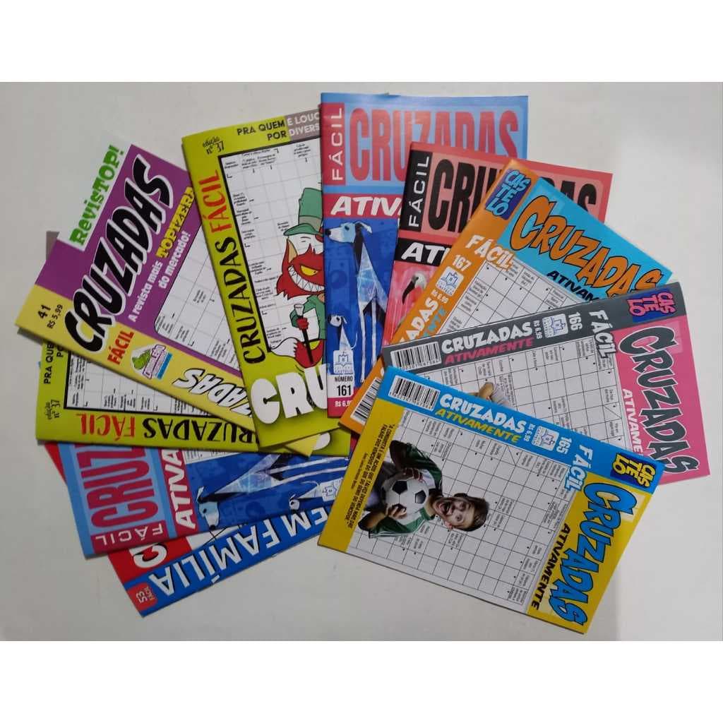 Kit 10 Palavras Cruzadas Só Nível FÁCIL sem Repetição