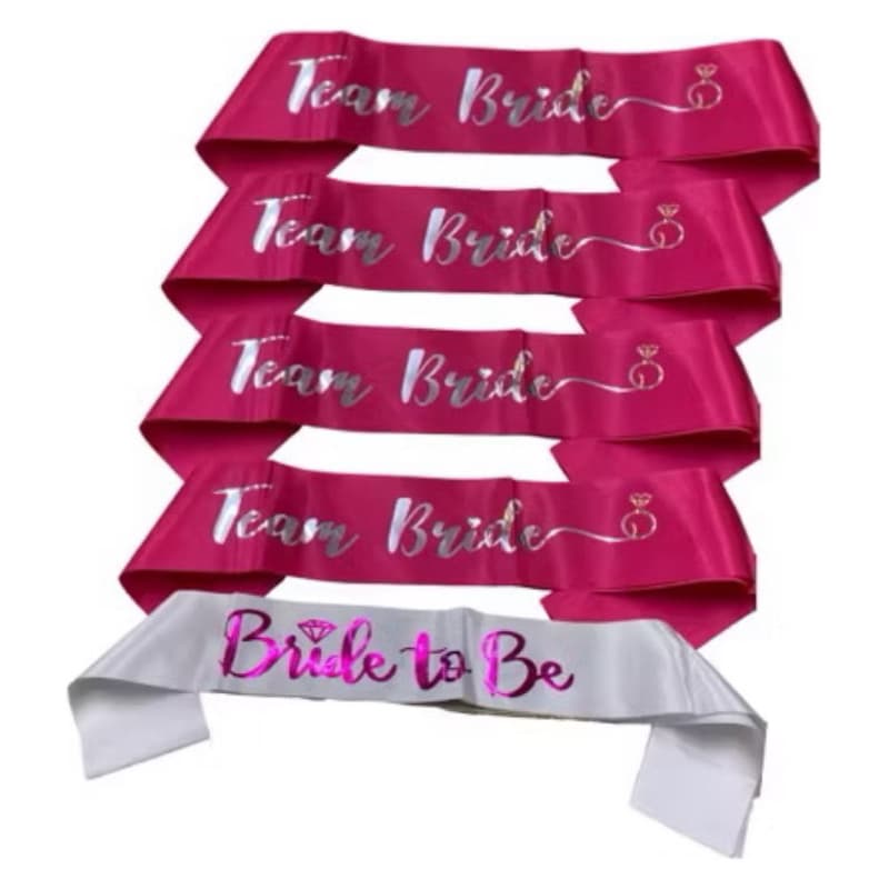 Kit Despedida De Solteiro 5 Faixas 1 bride  4 team bride Madrinha noiva Diversas Cores