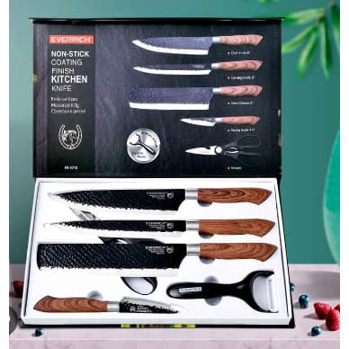 Kit De Facas Para Churrasco Cozinha C/ 6 Peças Antiaderentes