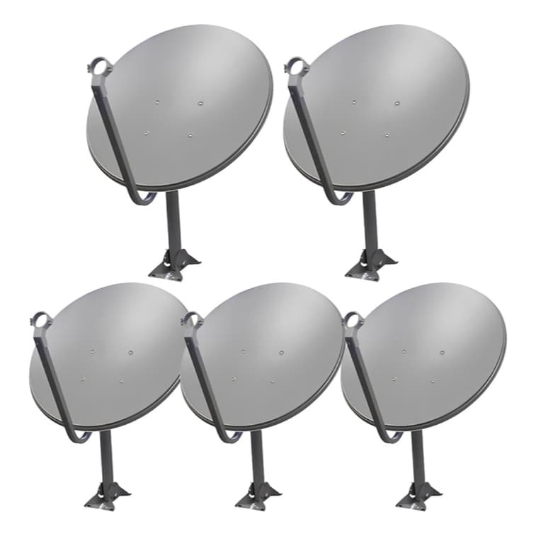 Kit 5 Antena Digital Parabolica Chapa 60cm Ku