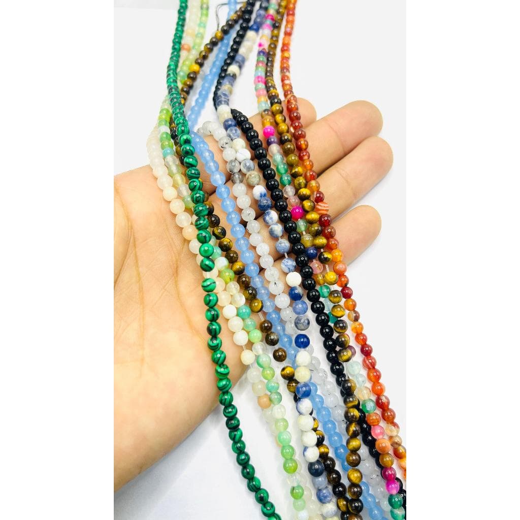 Fio de Contas Pedras Naturais 04mm aproxi. 85 contas