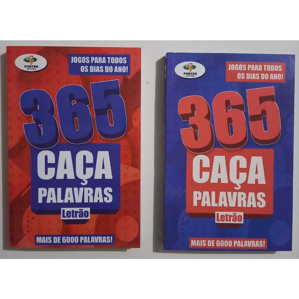 Kit 2 Livros 365 Jogos LETRÃO Caça Palavras 365 Jogos Passatempo Caça Palavras LETRAS GRANDES