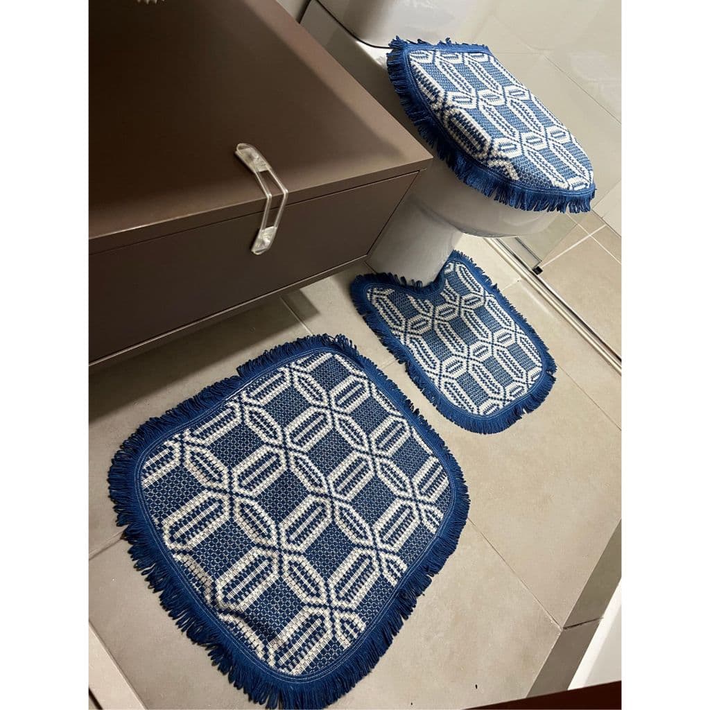 Jogo De Tapete Conjunto Banheiro 3 Peças Luxo Qualidade Promoção Decoração