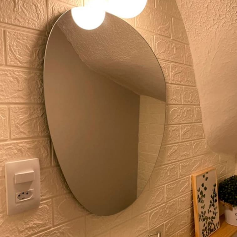 Espelho Organico De Parede Luxo Moderno Banheiro Grande Autocolante