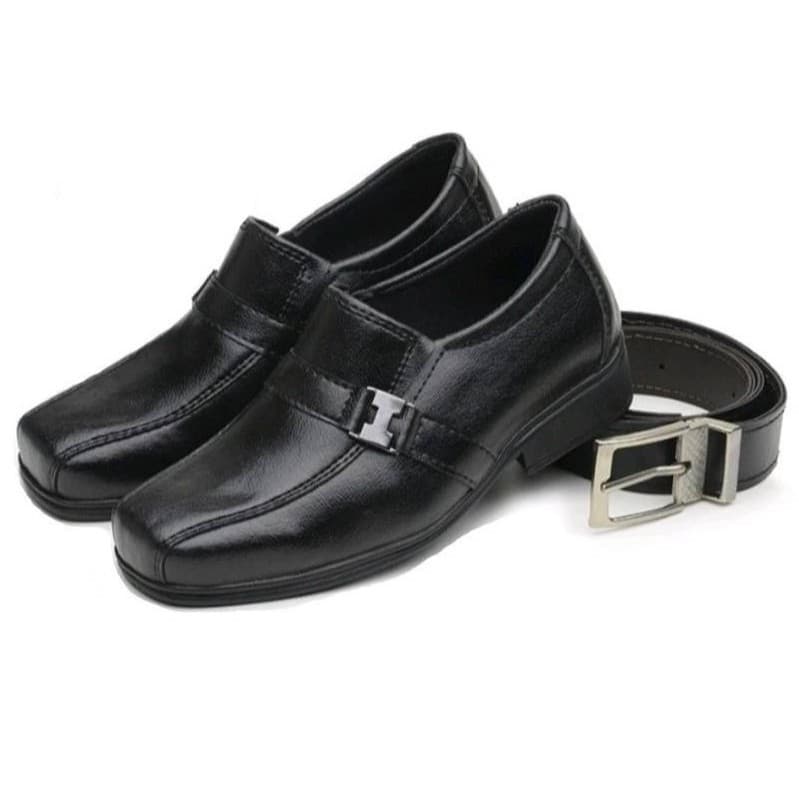 Kit 1 Par De Sapato Social Infantil Masculino + Cinto Infantil