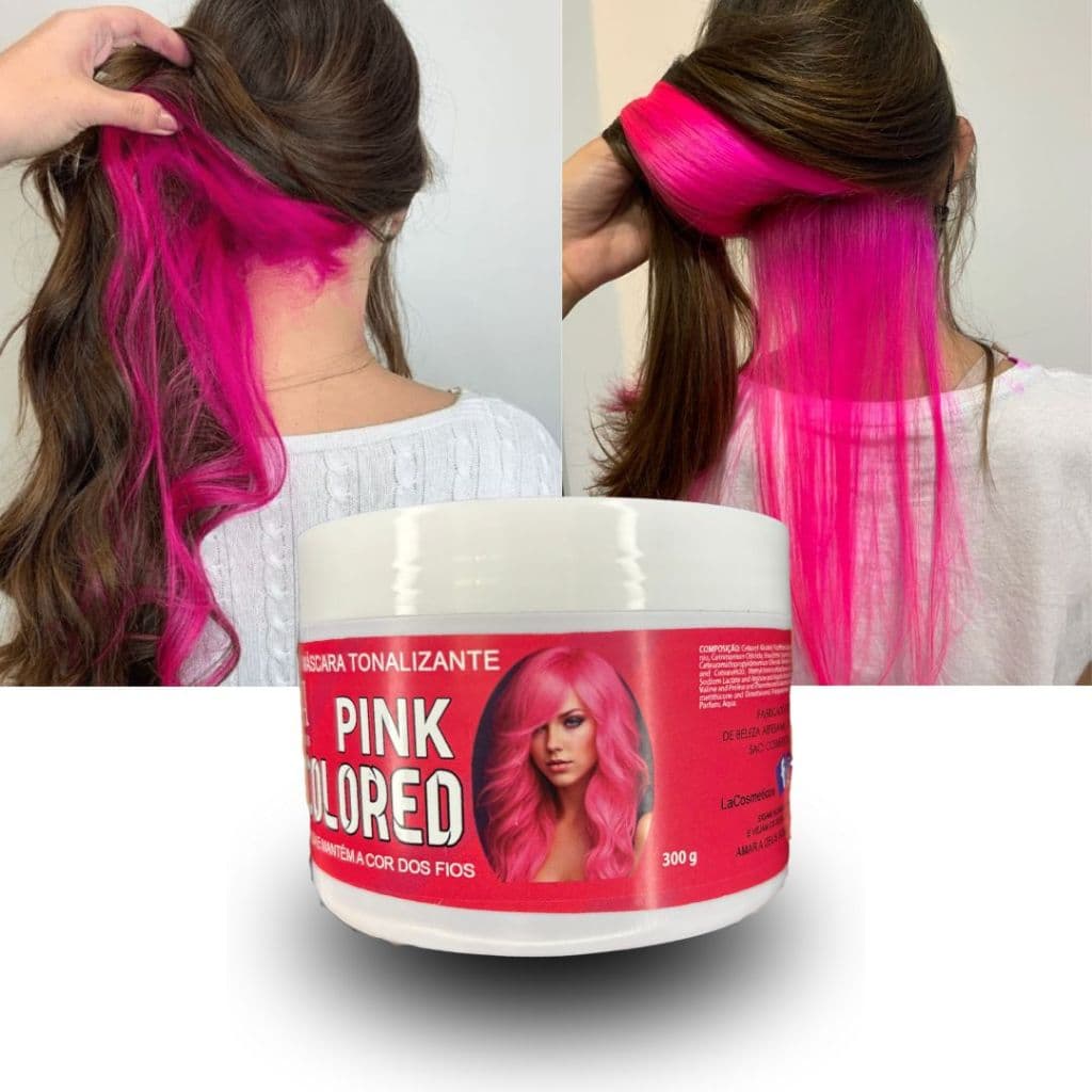 Tonalizante Rosa Pink - Mechas Rosas fácil - S/ Amônia - Resultado 100% Natural La cosméticos 300g
