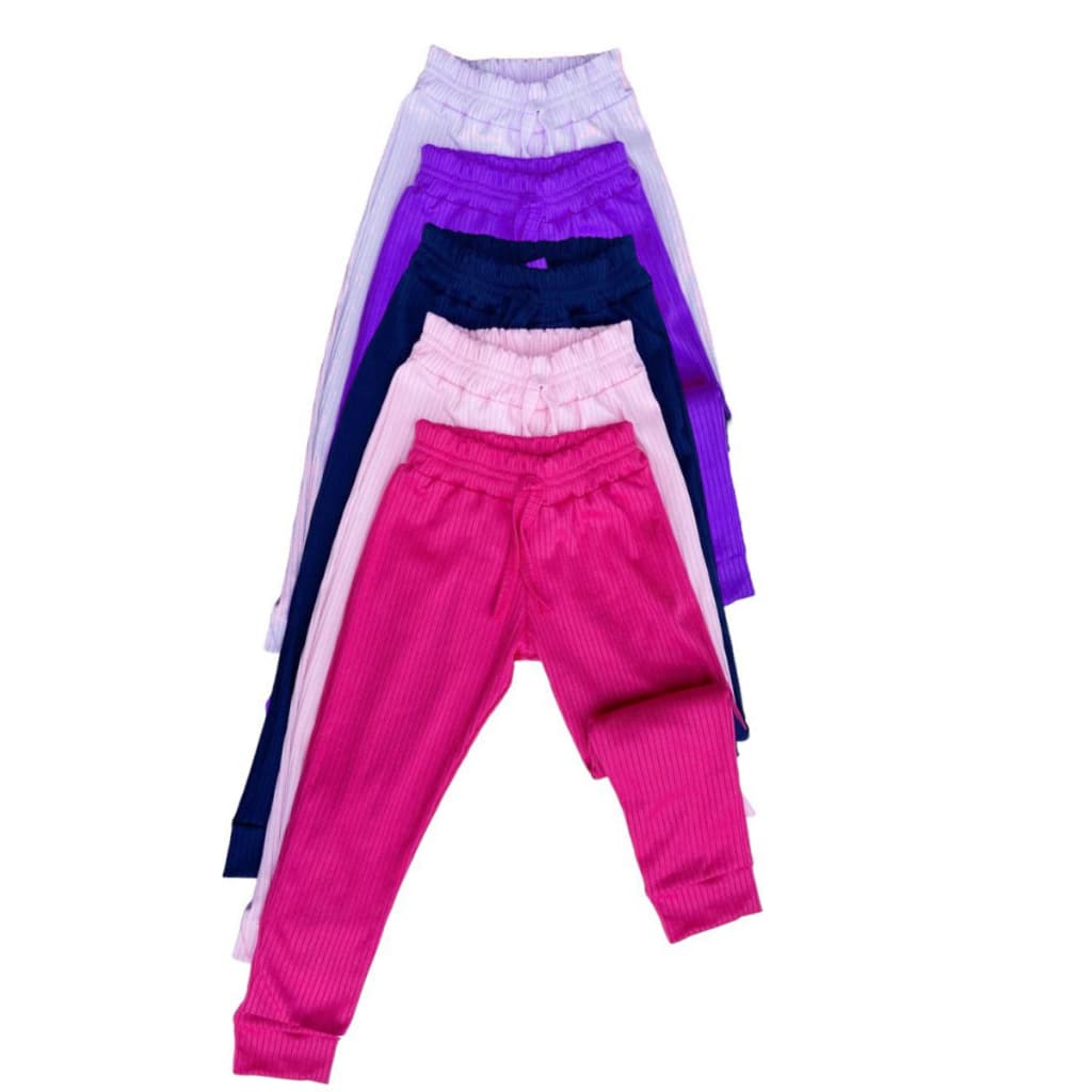 Kit 3 calças canelada infantil menina meia estação ENVIO DE CORES SORTIDAS
