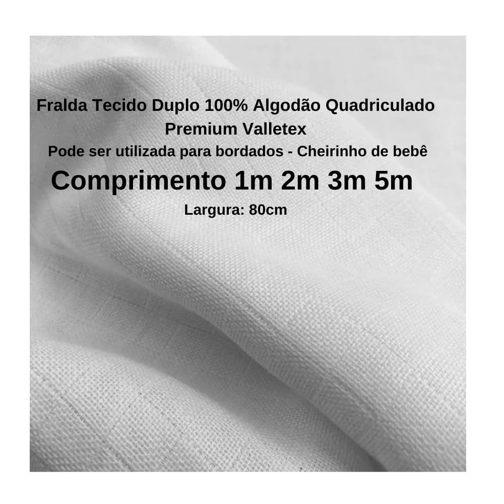Tecido Fralda Quadriculada PREMIUM - Valletex tecido duplo, macia, fofinha e aromatizada