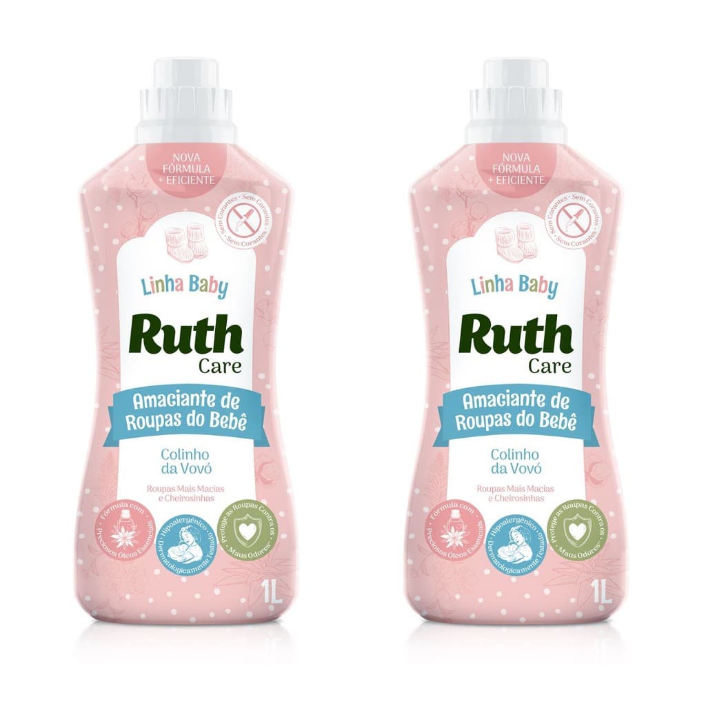 Amaciante Ruth Linha Baby 1L (Colinho da Vovó) -  kit c/ 2 unds