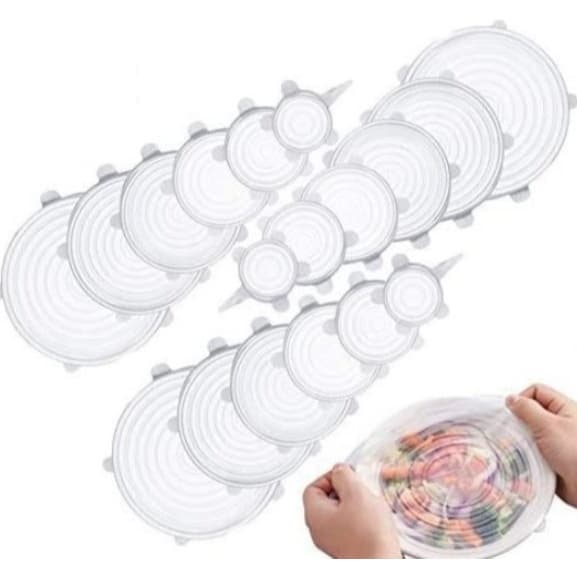 6 Pcs Tampa Silicone Reutilizável Conservação Dos Alimentos Material De Segurança Tampa