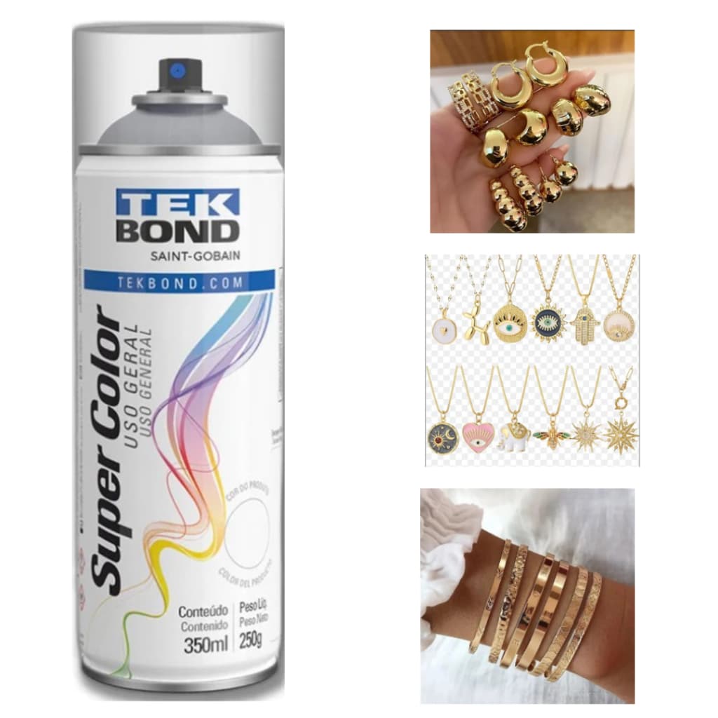Spray Verniz Brilhante Incolor para  Bijuteria - 350 ml - TEKBOND