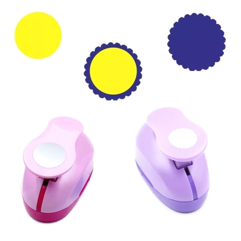 Furador Scrapbook  Círculo Escalope 3,8cm+ Círculo liso 2.5cm