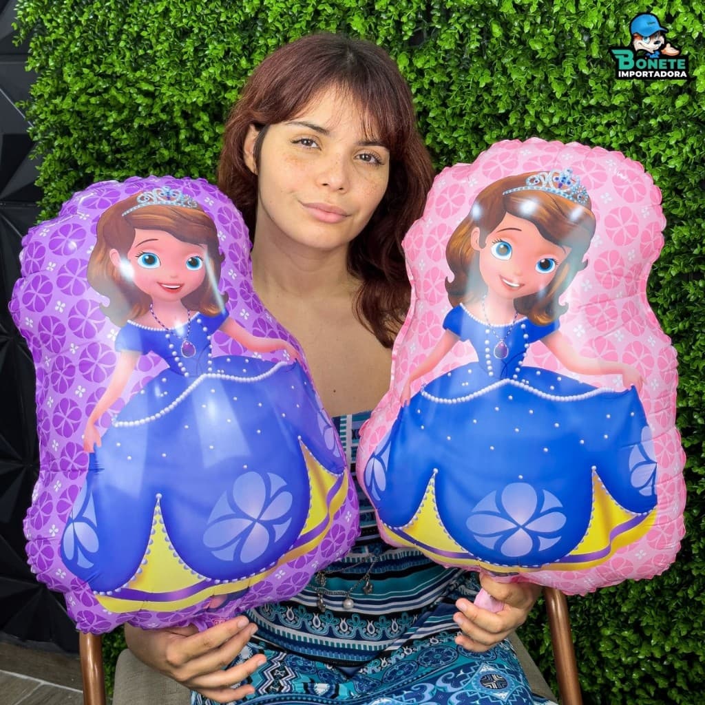 Balão Metalizado Princesa Sofia que Voa com Gás Hélio
