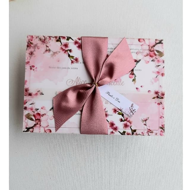 Convite de Casamento e Aniversário 15 anos Personalizado Floral Rose Gold  Diversas Estampas e Cores