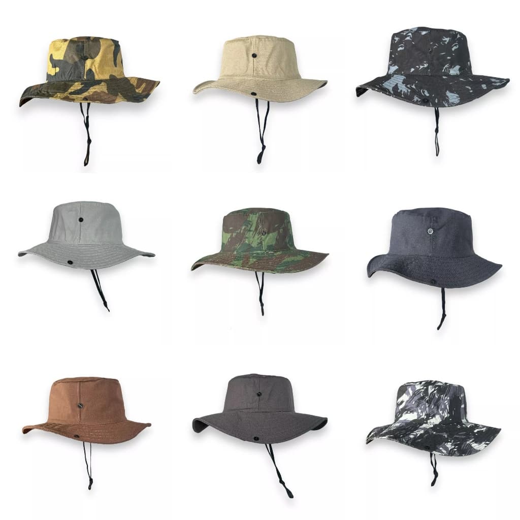 Chapéu Pescador Australiano Sem Proteção de Pescoço Carpinteiro Trilha Adulto Várias Cores