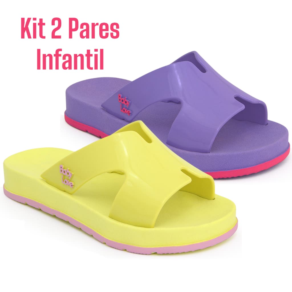 Kit 2 Pares Pares Chinelo Papete Birken Infantil Menina