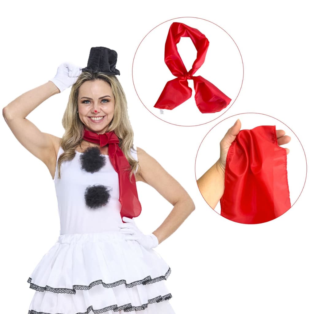Lenço Cachecol Vermelho Acessório Para Fantasia Boneco De Neve Mímico