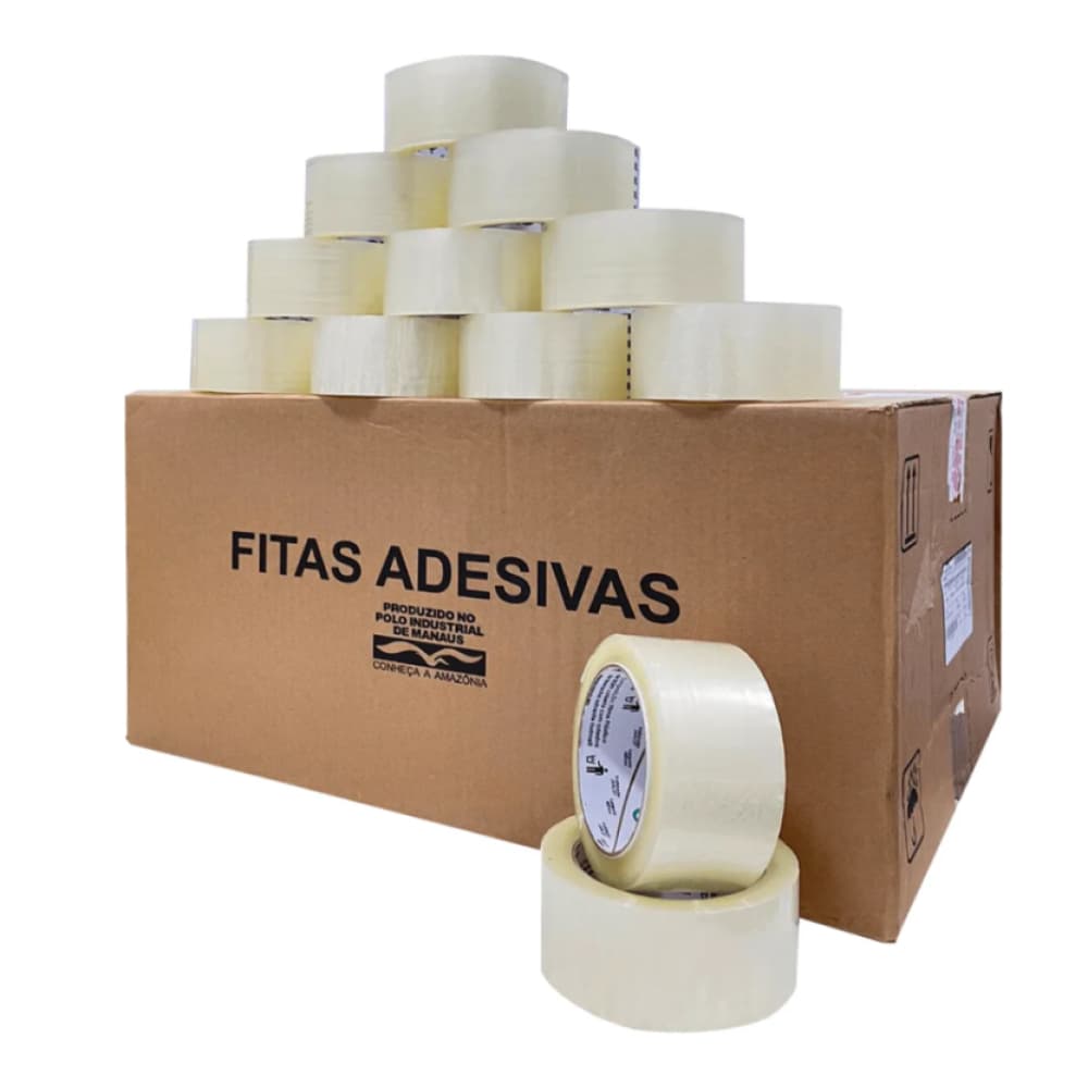Caixa Fecha com 100 Rolos de fita Adesiva 100 Metros 45x100