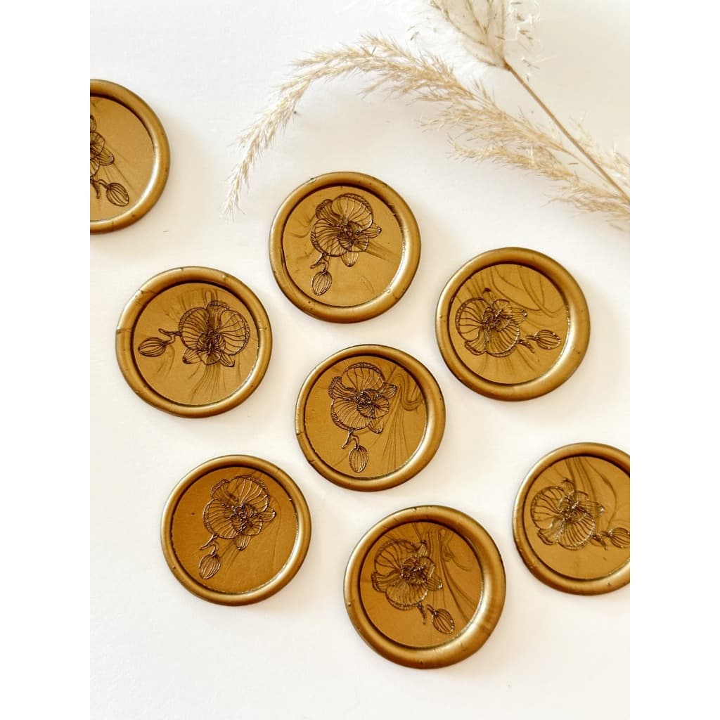 Lacres de cera Orquídea convite de casamento - Envio Imediato