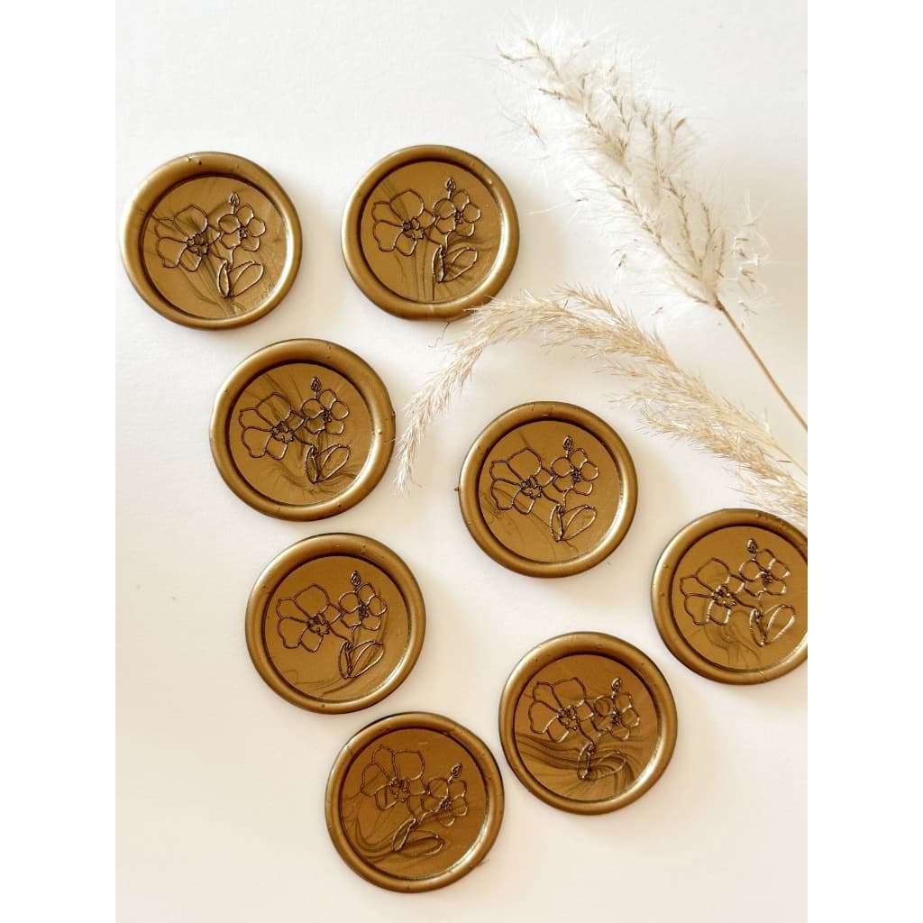 Lacres de cera Orquídea convite de casamento - Envio Imediato