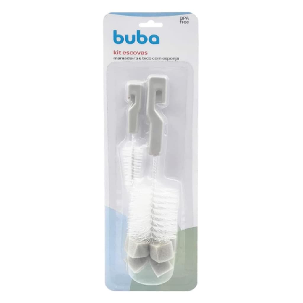 Kit Escova Mamadeira e Bico Buba Com Bucha Esponja Kit Escovas Para Limpeza De Mamadeira E Bico