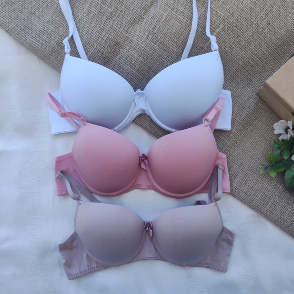 Kit 3 Sutiã Básico Microfibra Com Bojo Lingerie premium Direto Da Fábrica Sutian Alça com Regulagem