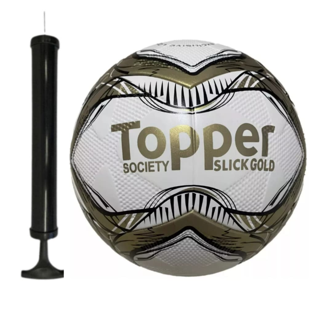 Kit Bola Topper Society Campo Com Bomba De Encher