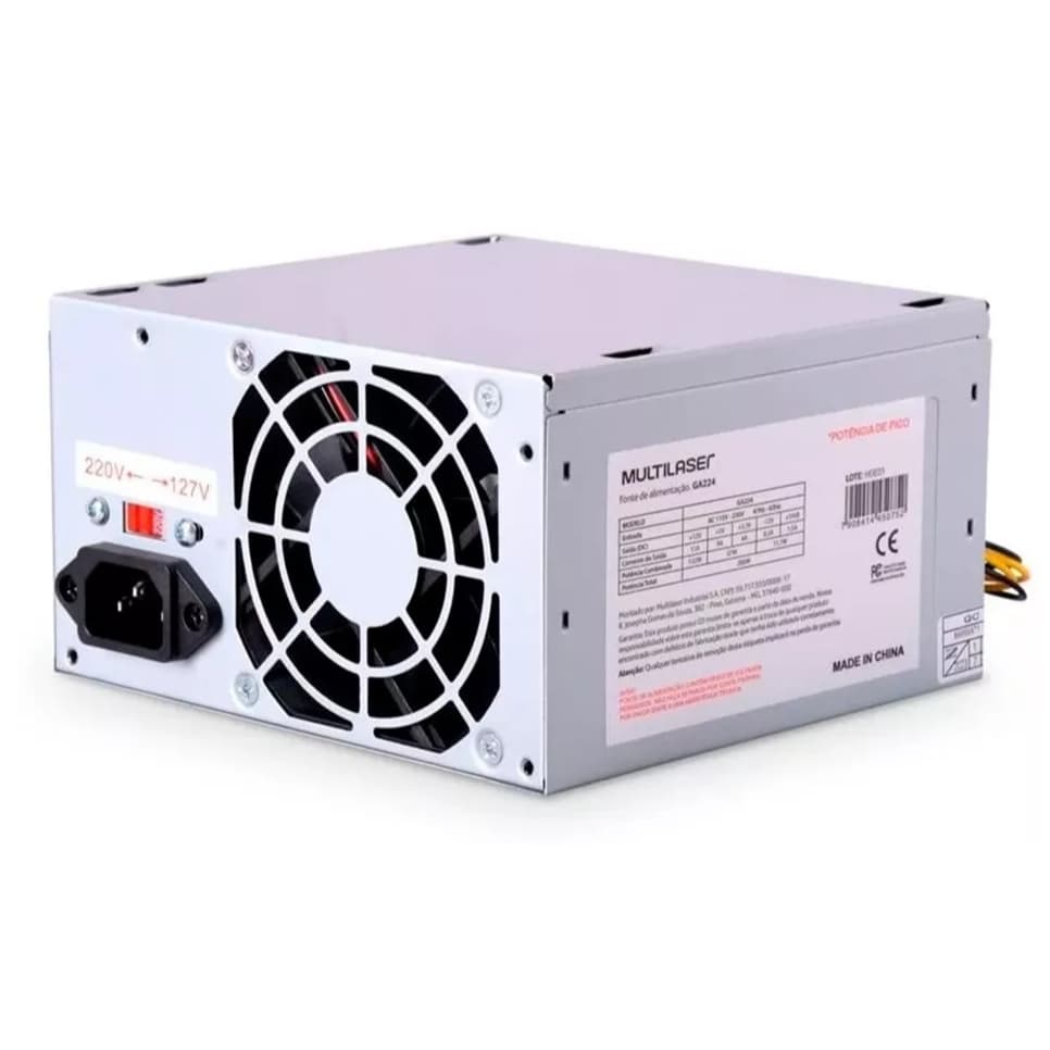 Fonte ATX Nominal Sata Ide 24 Pinos seminova revisada de ótima qualidade (180w a 230w)