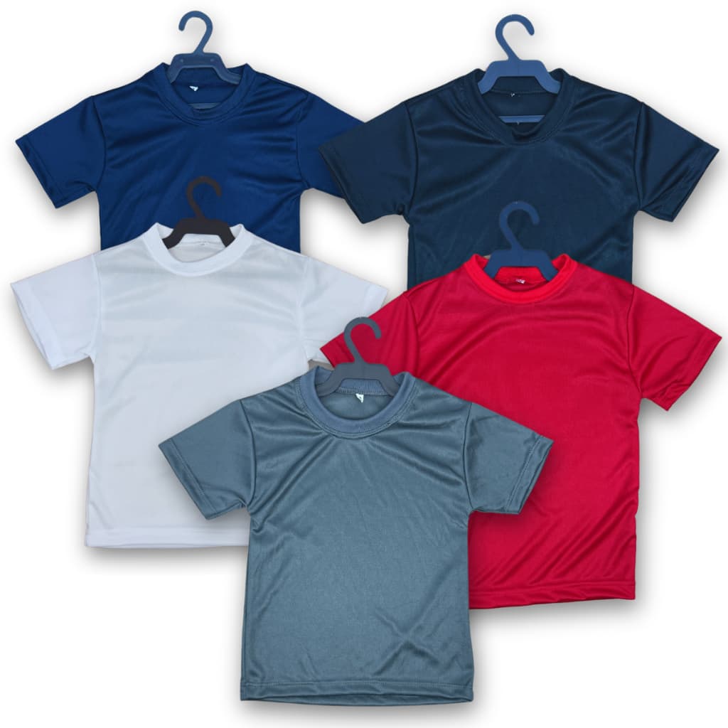 Kit com 3 Camiseta Infantil Lisa Básica Manga Curta Unissex Masculina e Feminino Lisa Básica