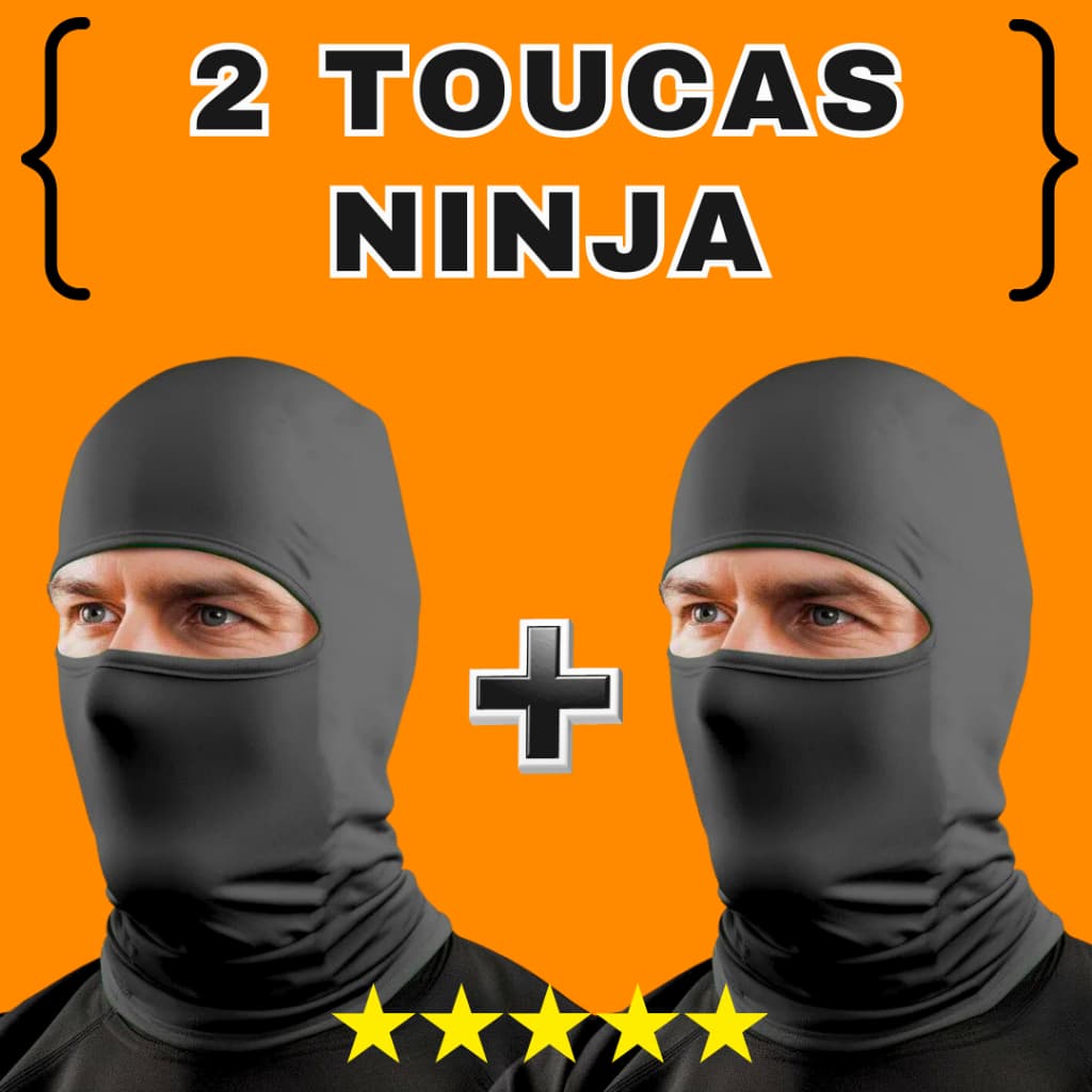 Kit 2 Touca Ninja Balaclava Toca UV+50 Proteção Solar Térmica Motoqueiro Motoboy Touca Preta