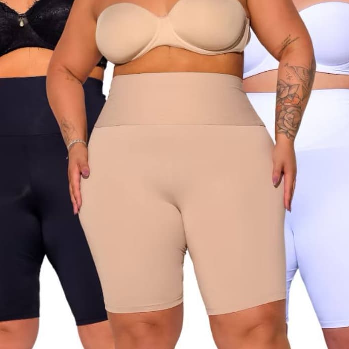 Short Anágua Poliamida PLUS SIZE Conforto Segunda Pele Feminino Bermuda Moda íntima