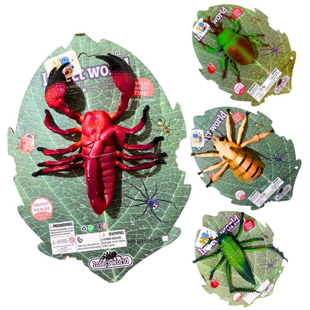 Insetos e animais de borracha de brinquedo realista