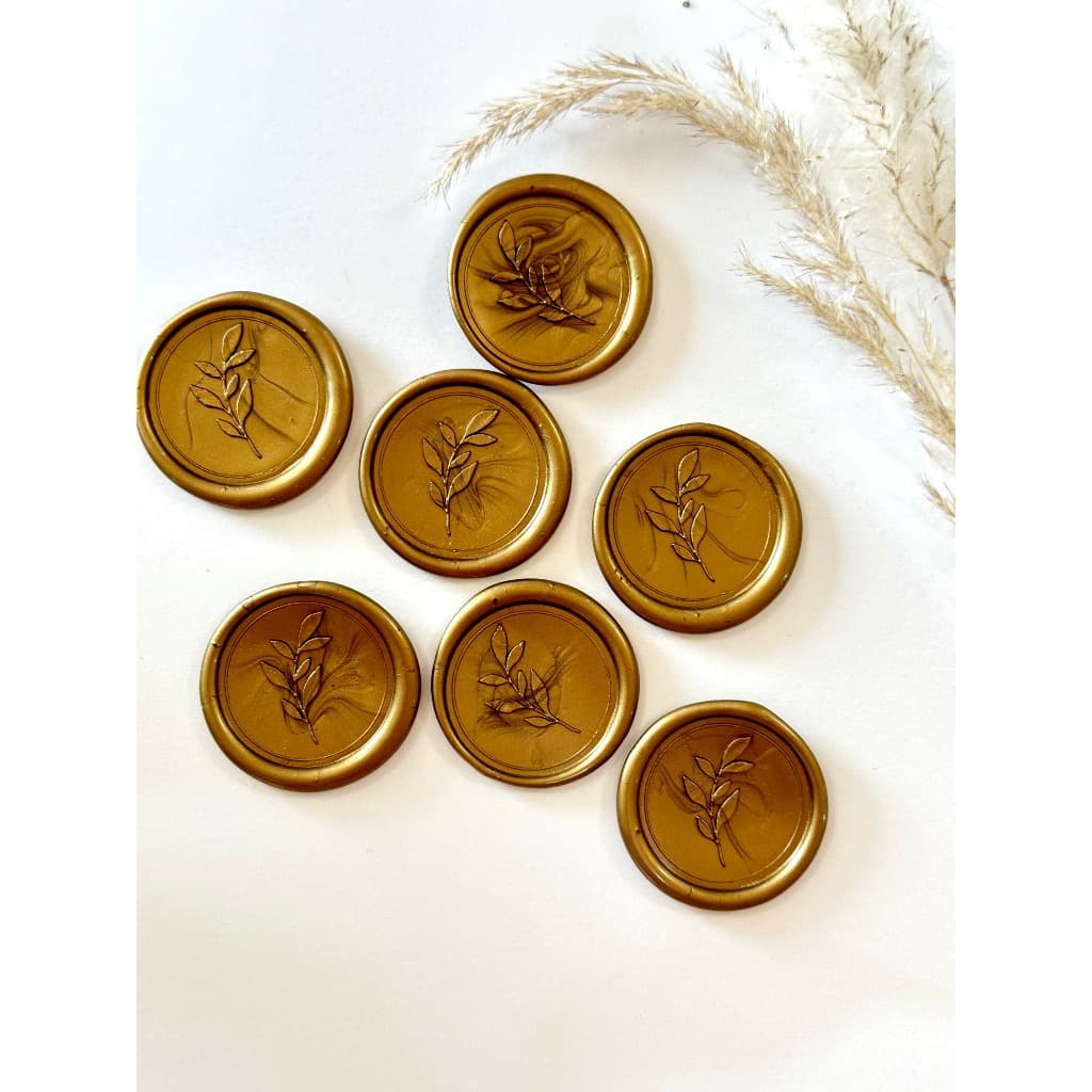 Lacres de cera Eucalipto convite de casamento - Envio Imediato