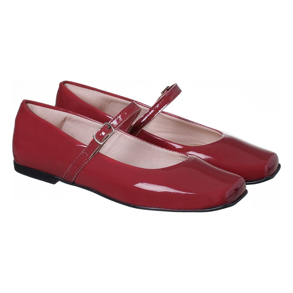 SAPATILHA FEMININA BICO QUADRADO BONECA BAILARINA COM FIVELA CASUAL LOLLA MARIA