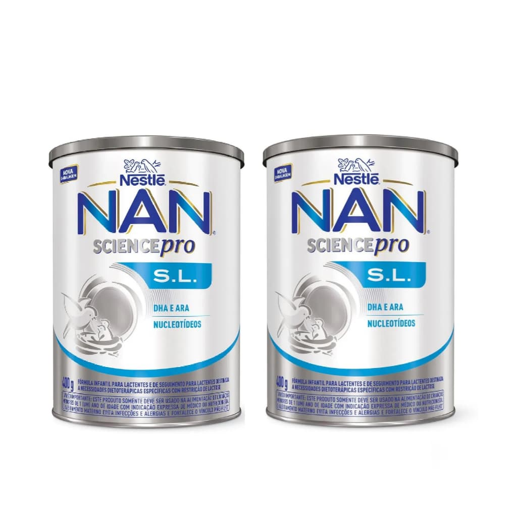 Kit c/ 2 Leite Nan Sem Lactose 0 a 12 meses - 400g