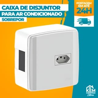 Caixa de Disjuntor Sobrepor PVC Para Ar Condicionado Com Tomada ABNT 20A Ilumi