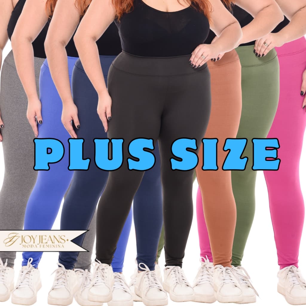 Calça Legging Plus Size Leg Suplex Fitness Grossa Zero Transparência Costura Reforçada Cintura Alta