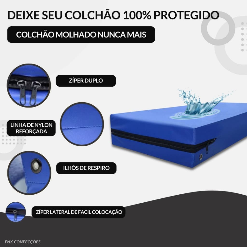 Capa De Colchão Impermeável Hospitalar Antialérgico Solteiro Antiácaro Para Idoso