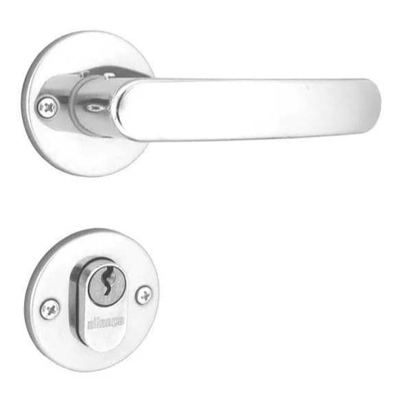 fechadura para porta externa sala cozinha quarto aliança 2600/11 roseta inox premium