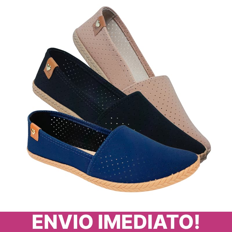 Sapatilha Alpargata Moleca Feminina Confortável Original Palmilha Macia Bico Redondo Calce Fácil