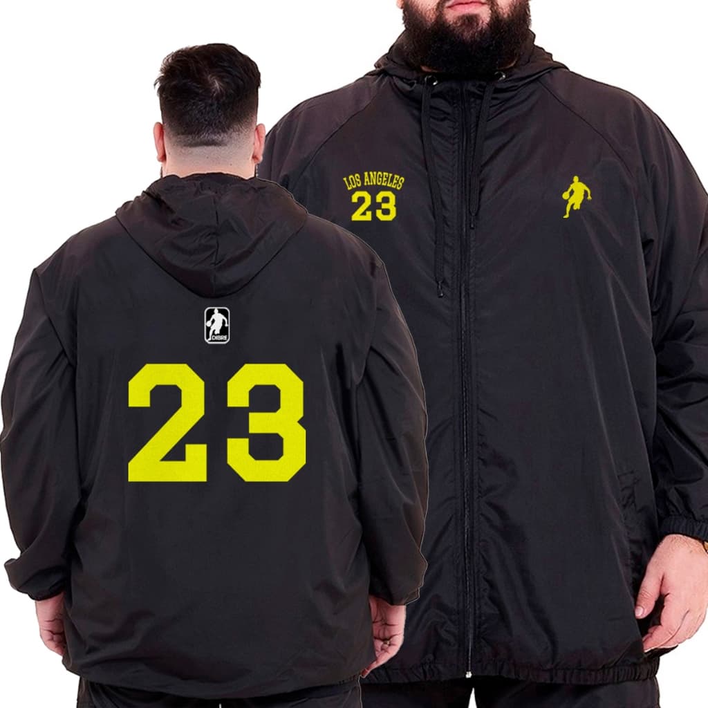 Corta Vento Masculino Plus Size Com Capuz Leve