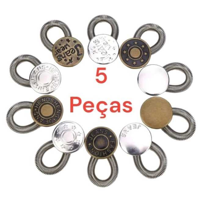 5 pçs extensor de cintura botões com mola para calças masculinas femininas correção instantânea