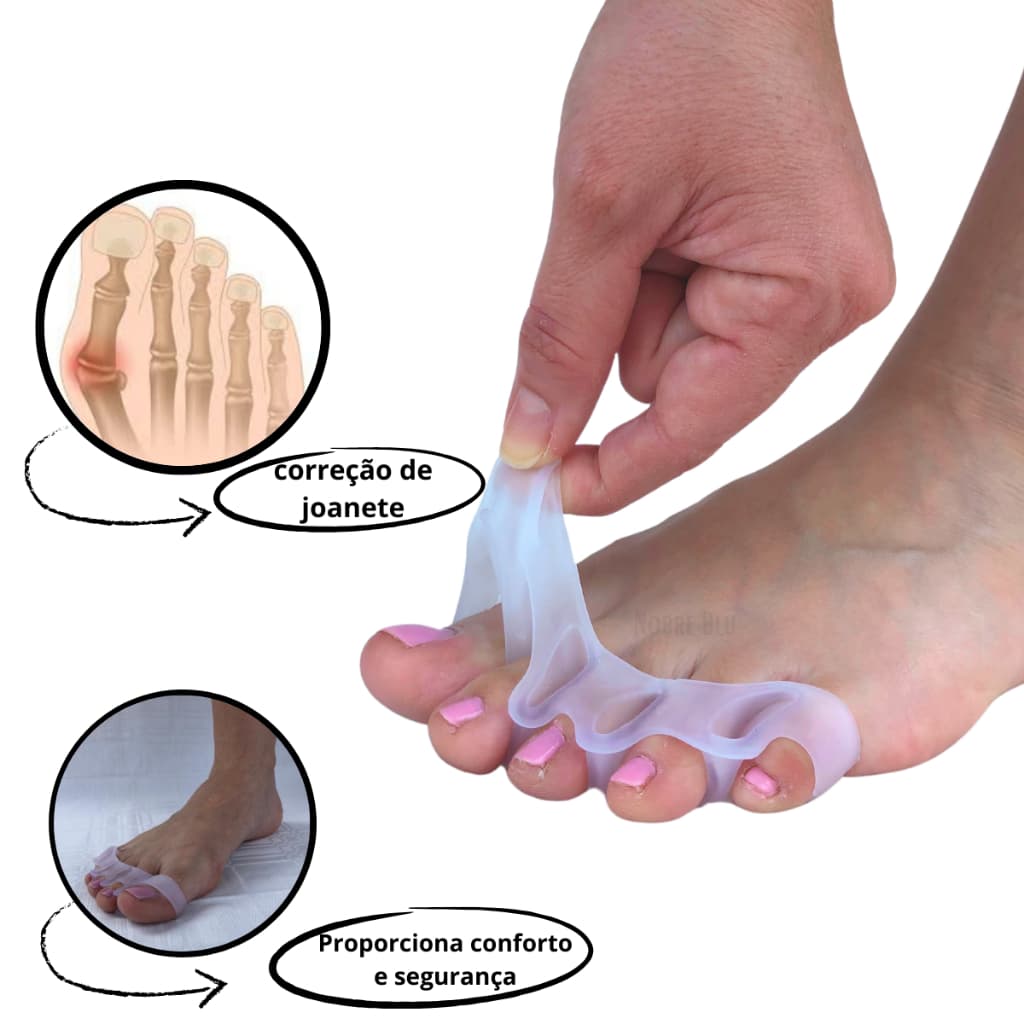 Par Corretor E Separador De Dedos Para Joanete Silicone Protetor Pés Todos Os Dedos