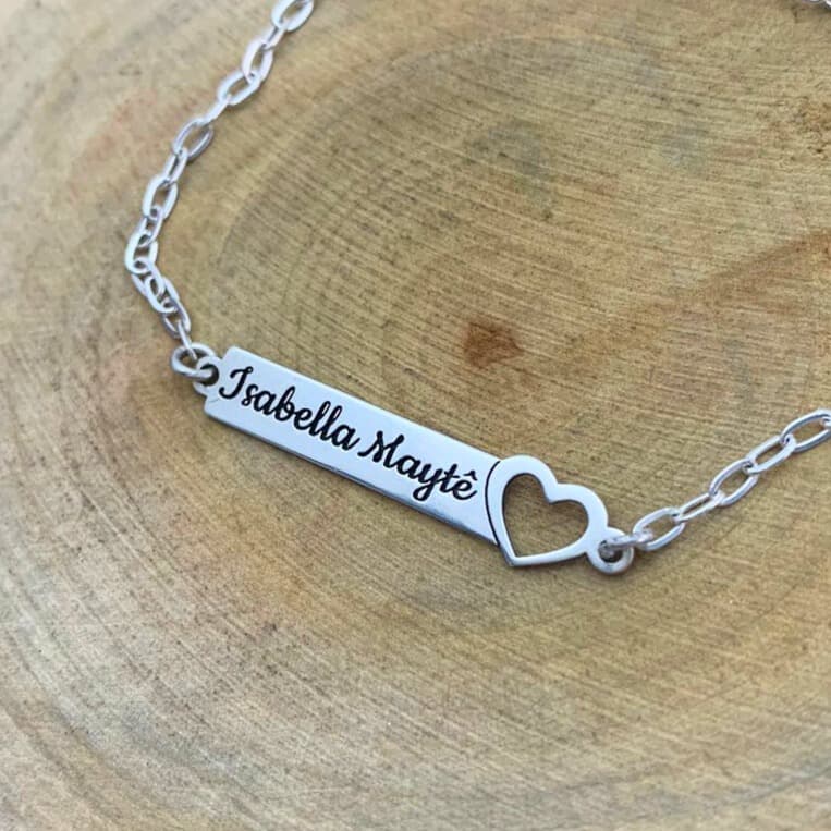 Pulseira Infantil em Prata 925 com Nome Gravado
