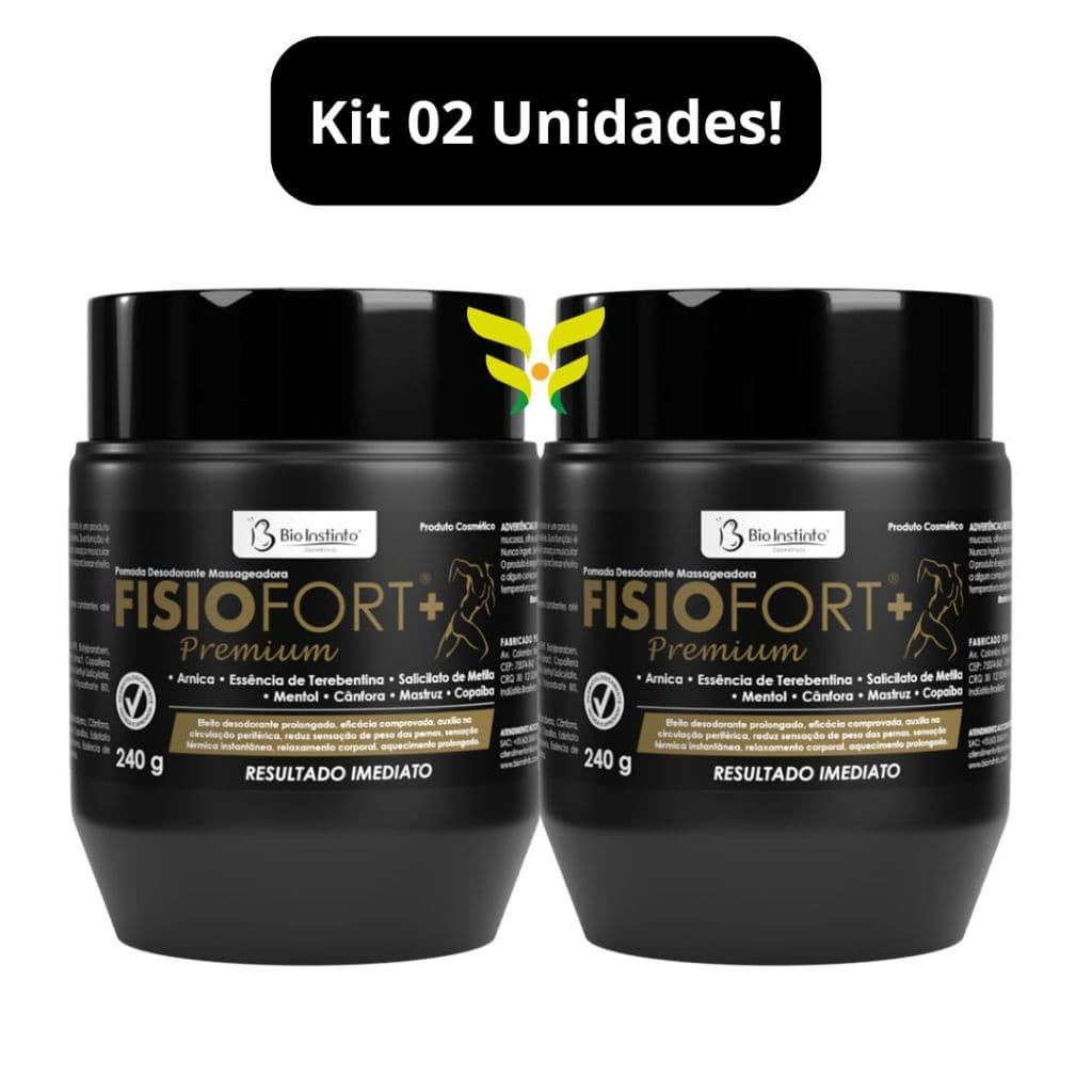 Kit 2 Unidades: Pomada Massageadora Fisiofort Premium 240g Bio Instinto