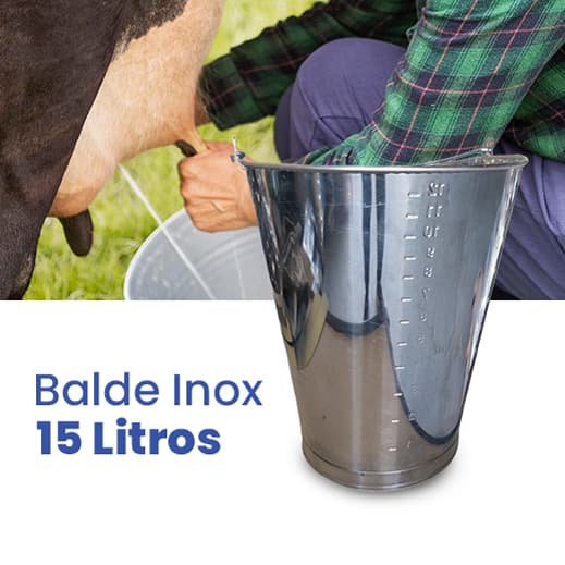 Balde de Ordenha 15 Litros em Aço Inox Graduado Durável e Ideal para Tirar Leite - Gudim
