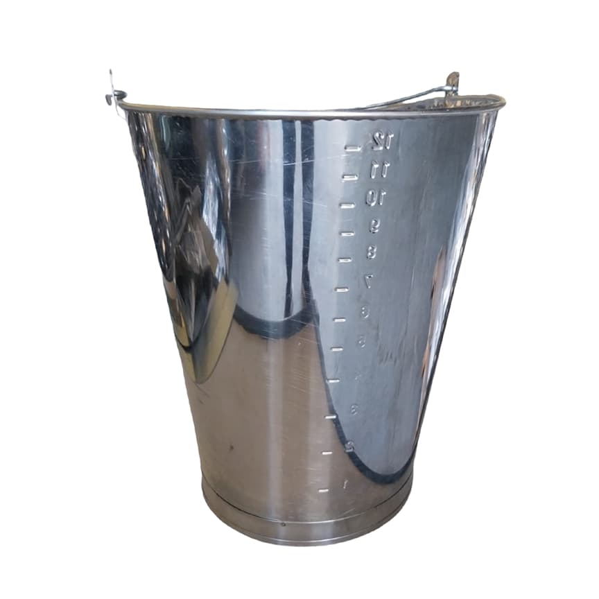 Balde Ordenha Tirar Leite 12 Litros Aço Inox Graduado Durável e Resistente - Gudim