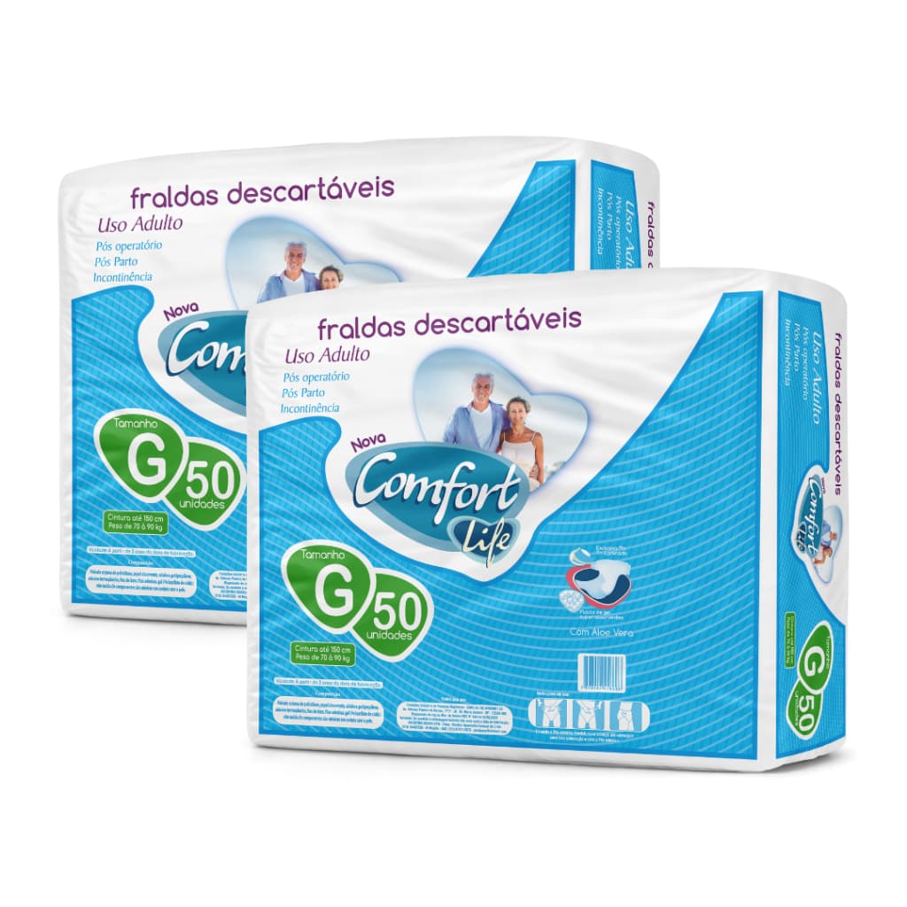 Kit 2 Fralda Descartável Fita Comfort Life para Adulto Revenda Direto da Fábrica