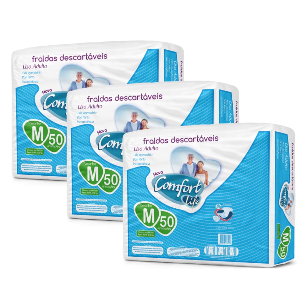 Kit 3 Comfort Life Fralda Descartável  para Adulto Revenda Direto da Fábrica