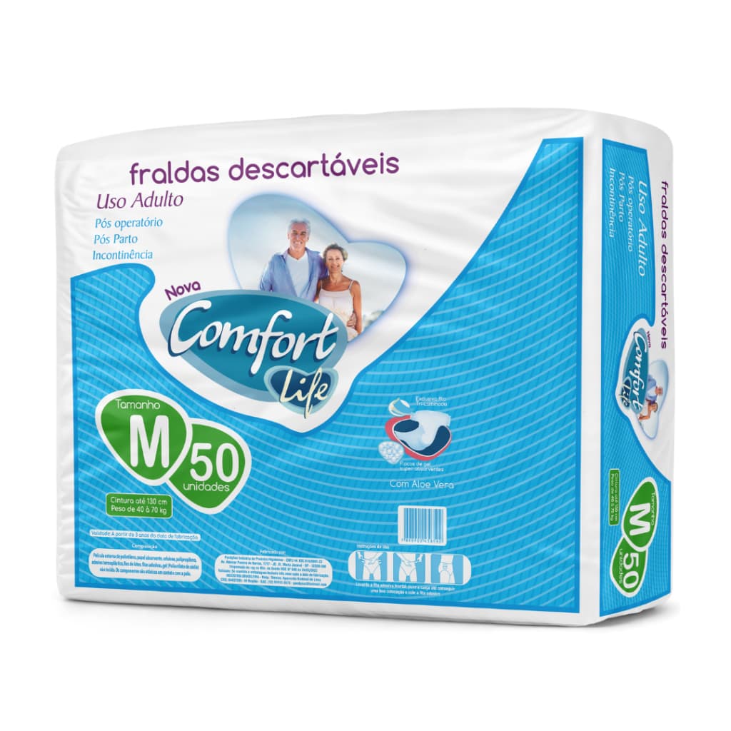 Fralda Descartável Geriátrica Comfort Life Uso Adulto Direto da Fábrica